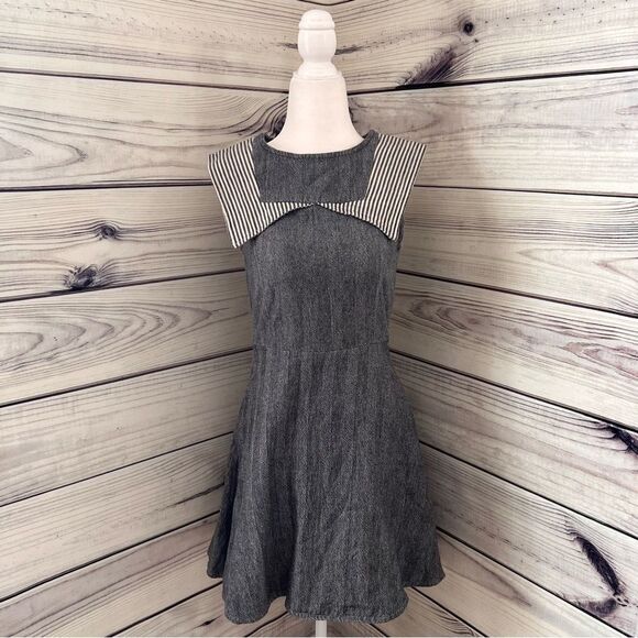 MODCLOTH Mata Traders Herringbone Collar Fit & Flare Dress - Picture 1 of 7